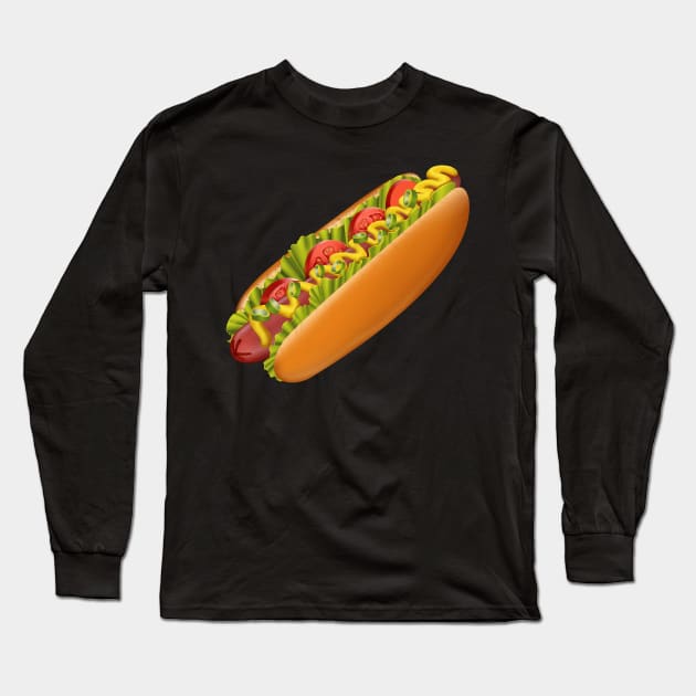 Big tasty hot dog Long Sleeve T-Shirt by URBAN COVEN